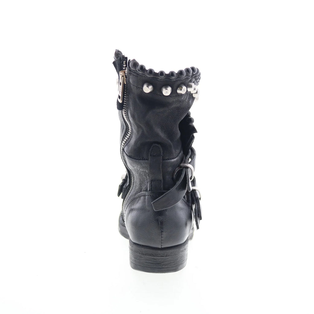 Vianne Womens Black Leather Zipper Casual Dress Boots