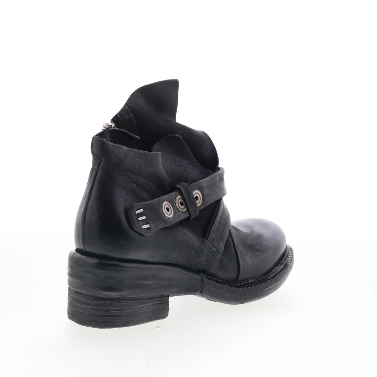 Martina Womens Black Leather Zipper Ankle & Booties Boots