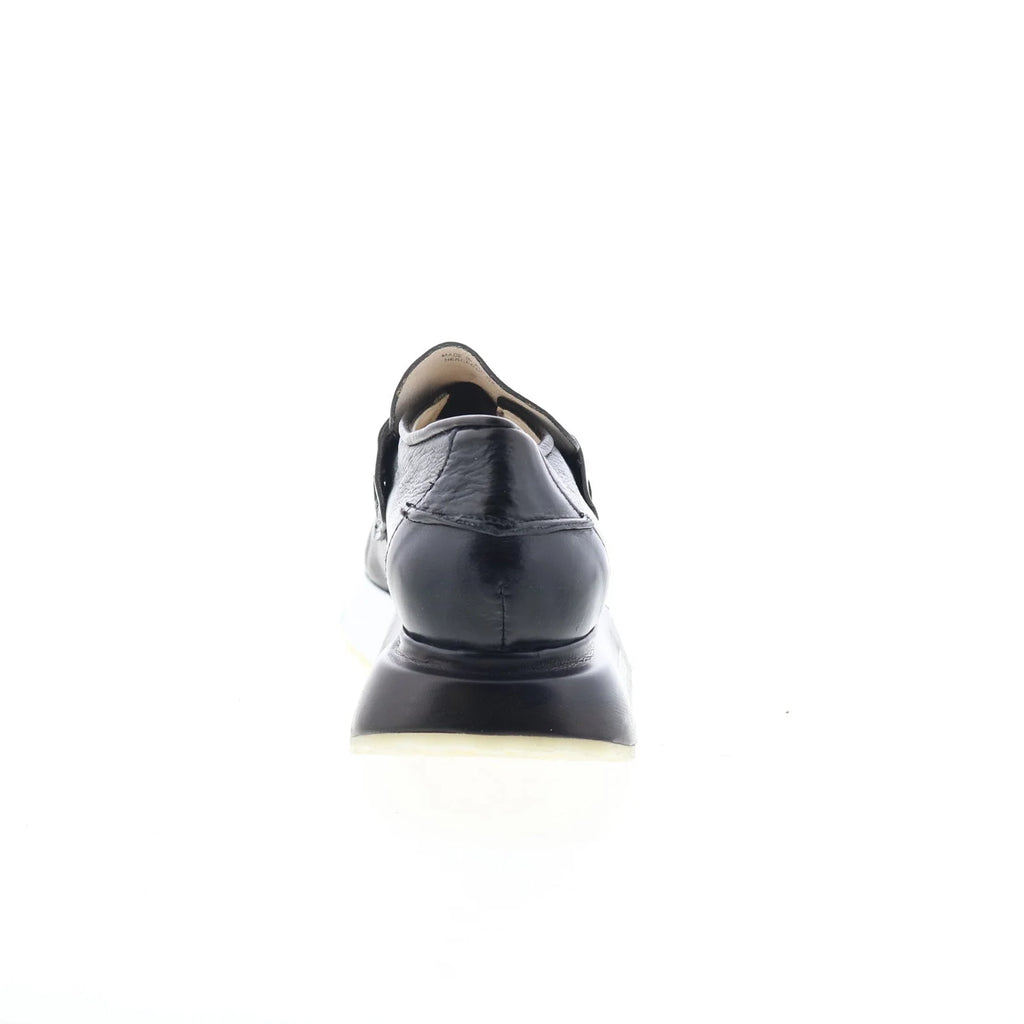Elian Womens Black Leather Slip On Lifestyle Sneakers Shoes