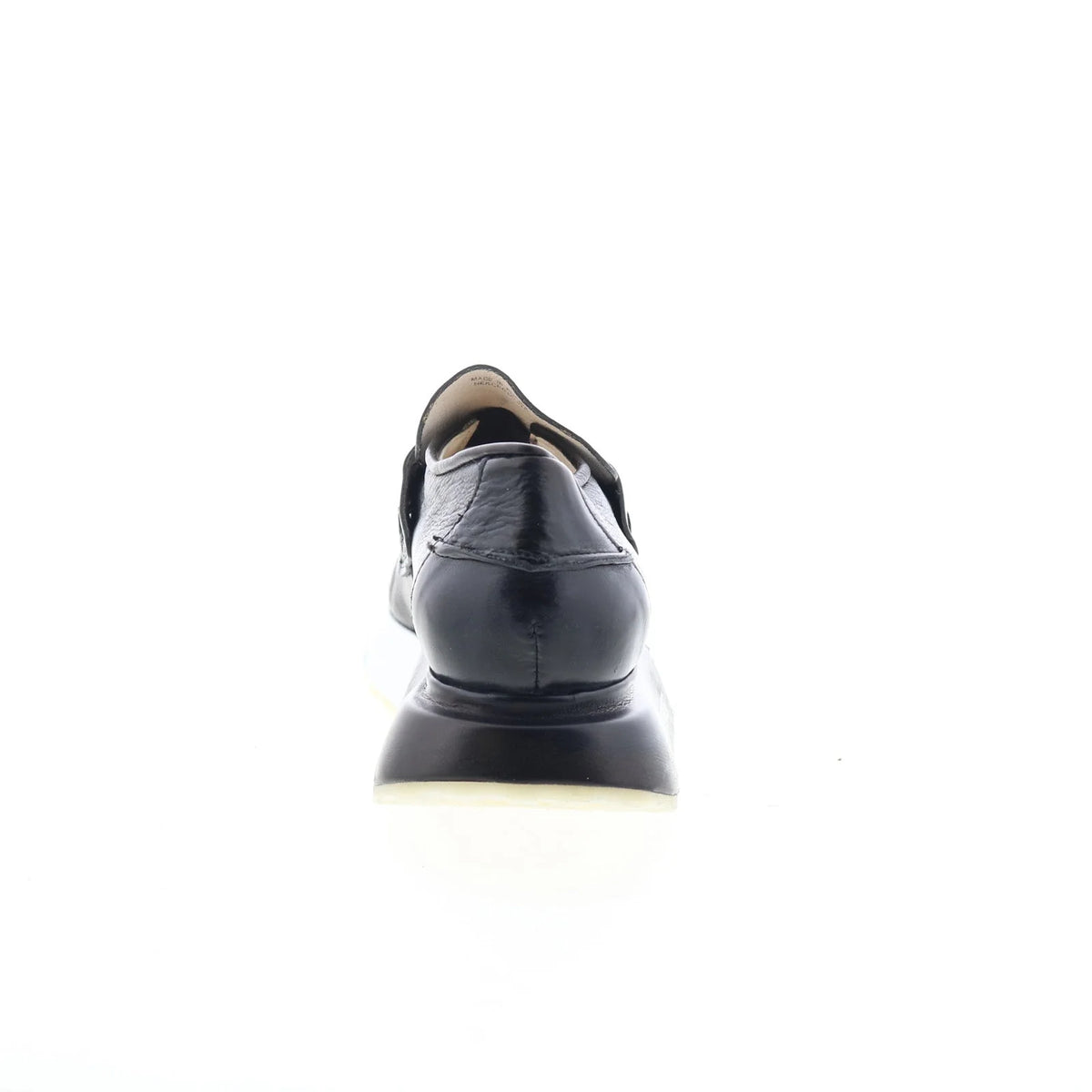 Elian Womens Black Leather Slip On Lifestyle Sneakers Shoes