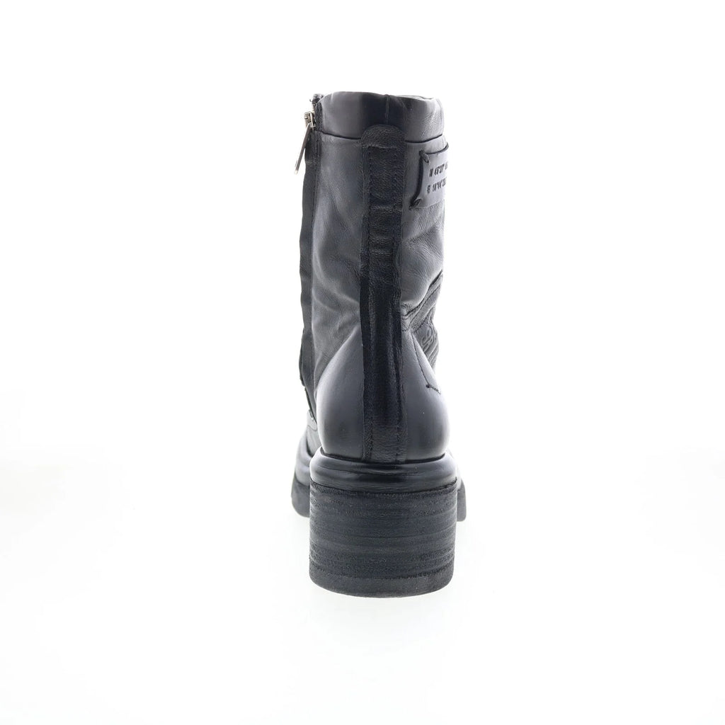 Ethel 2651 Womens Black Leather Zipper Ankle & Booties Boots