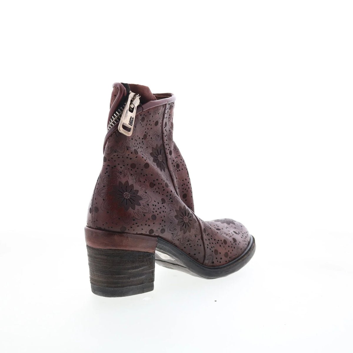 Jase Floral Womens Brown Leather Zipper Casual Dress Boots