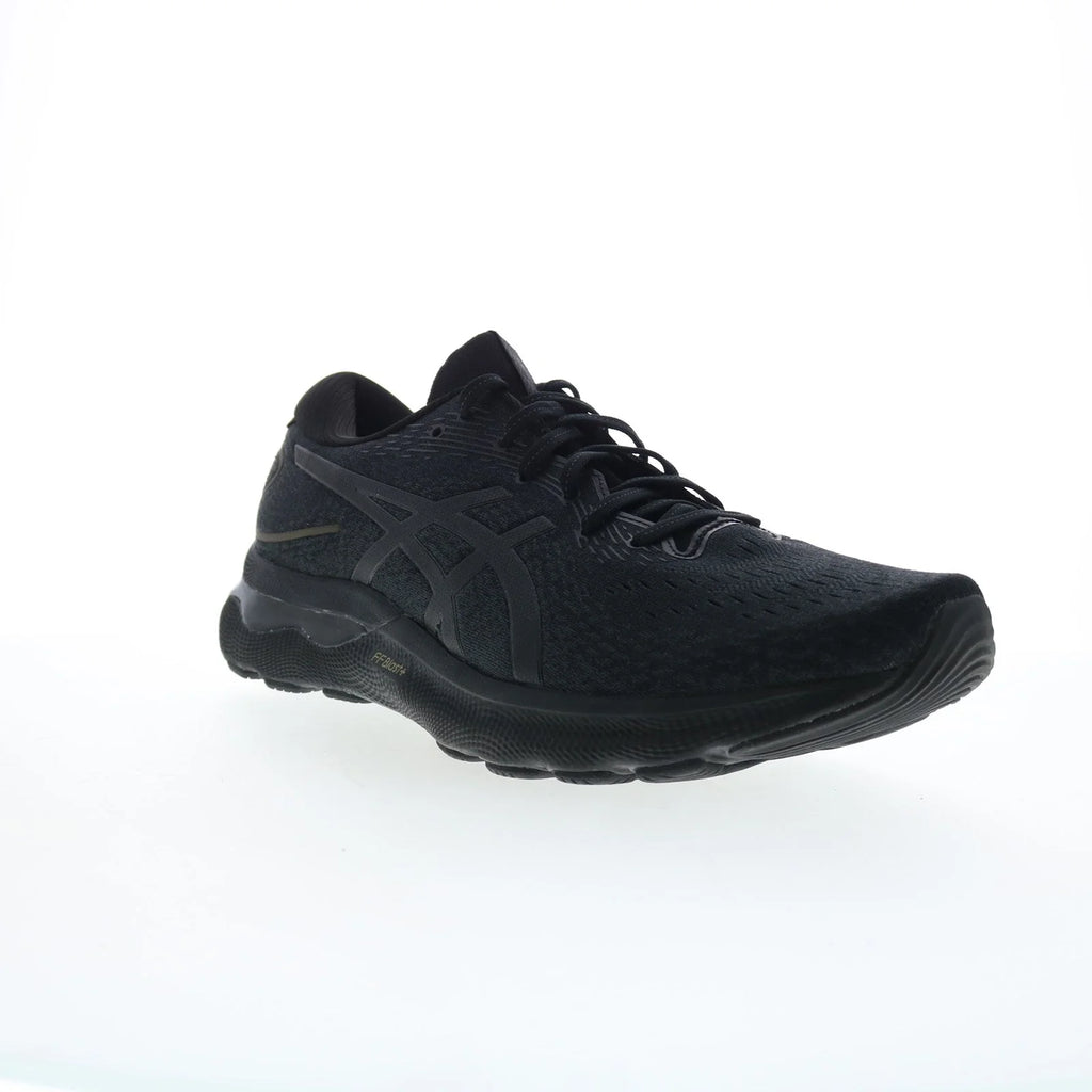 Asics Gel-Nimbus 24 Mens Black Leather Extra Wide Athletic Running Shoes