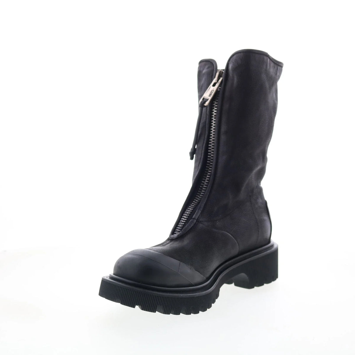 Tobie Womens Black Leather Zipper Casual Dress Boots