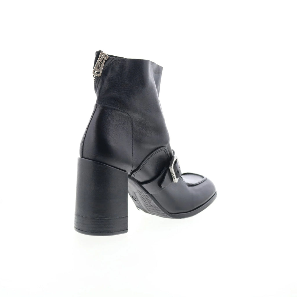 Eddie Womens Black Leather Zipper Casual Dress Boots