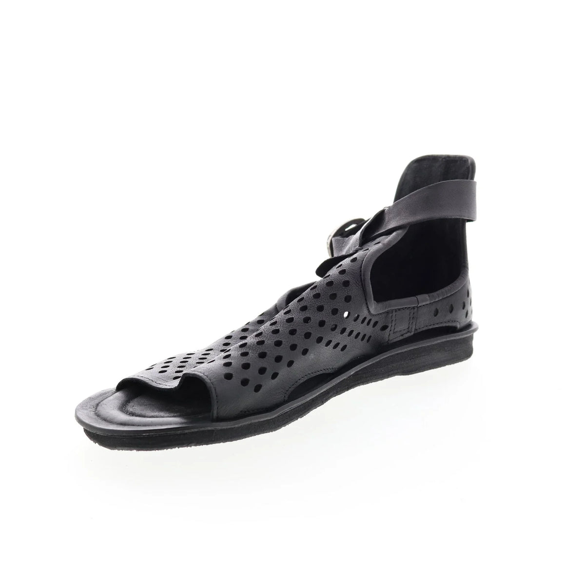 Mason A67005-201 Womens Black Leather Strap Sandals Shoes
