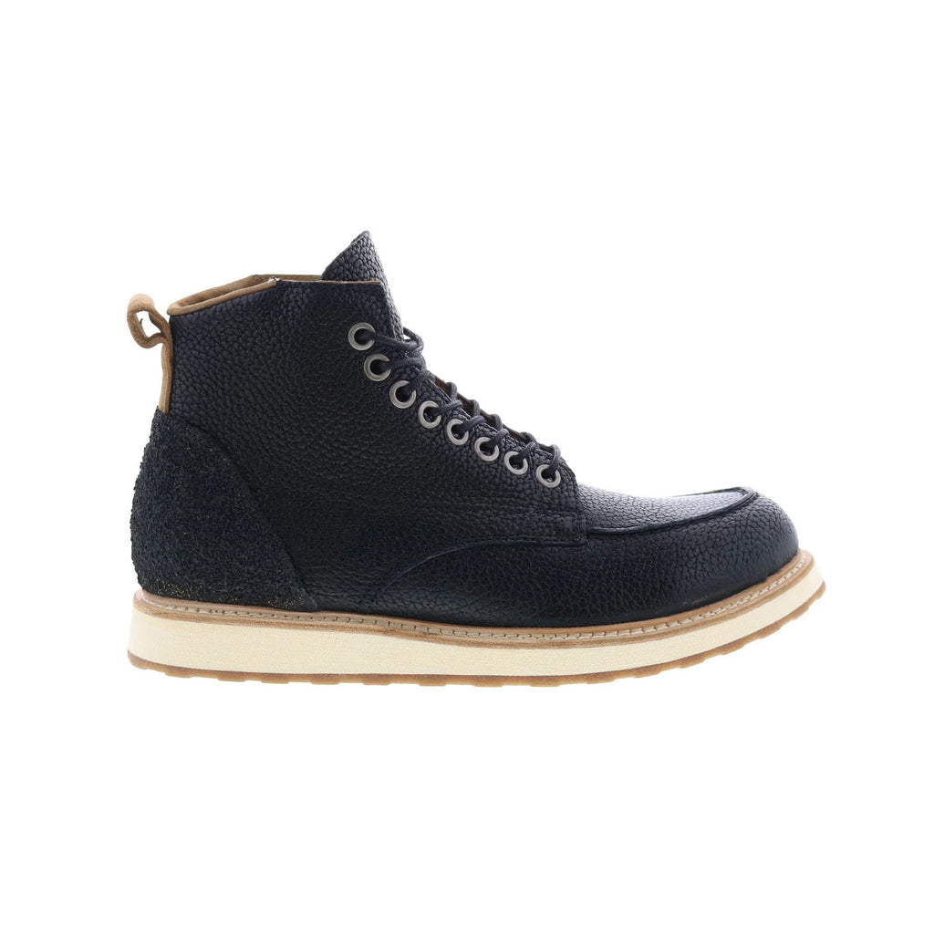 Christian Mens Black Leather Lace Up Casual Dress Boots
