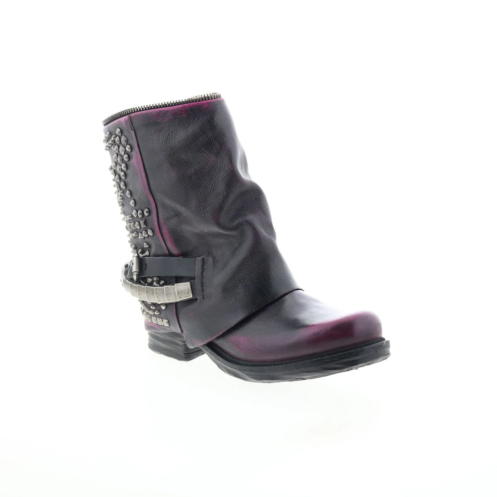 Sid Womens Black Leather Zipper Casual Dress Boots
