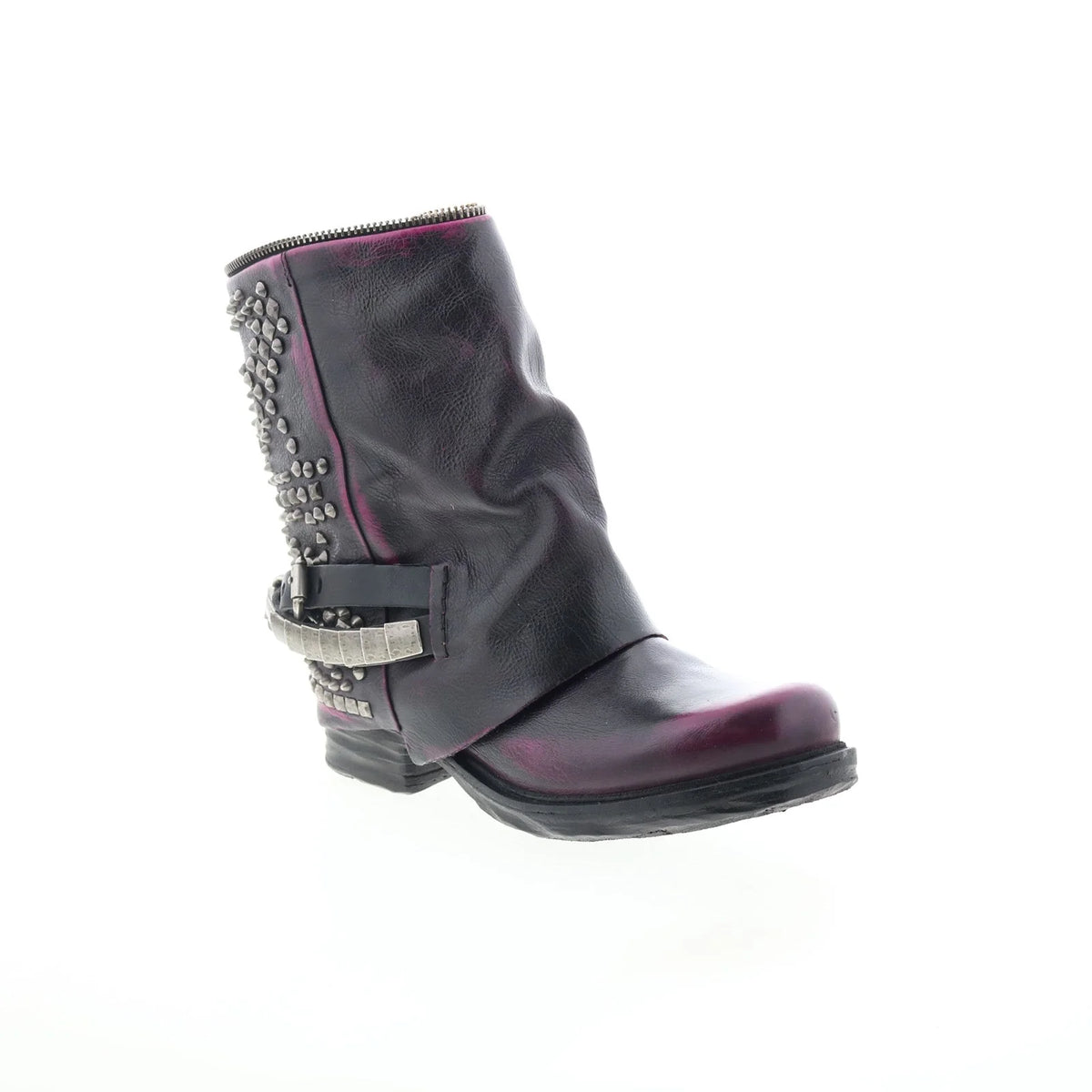 Sid Womens Black Leather Zipper Casual Dress Boots