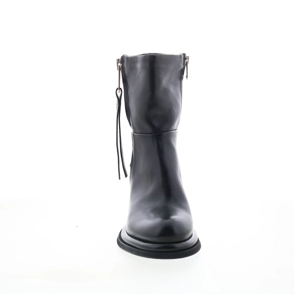 Nelle Womens Black Leather Zipper Casual Dress Boots