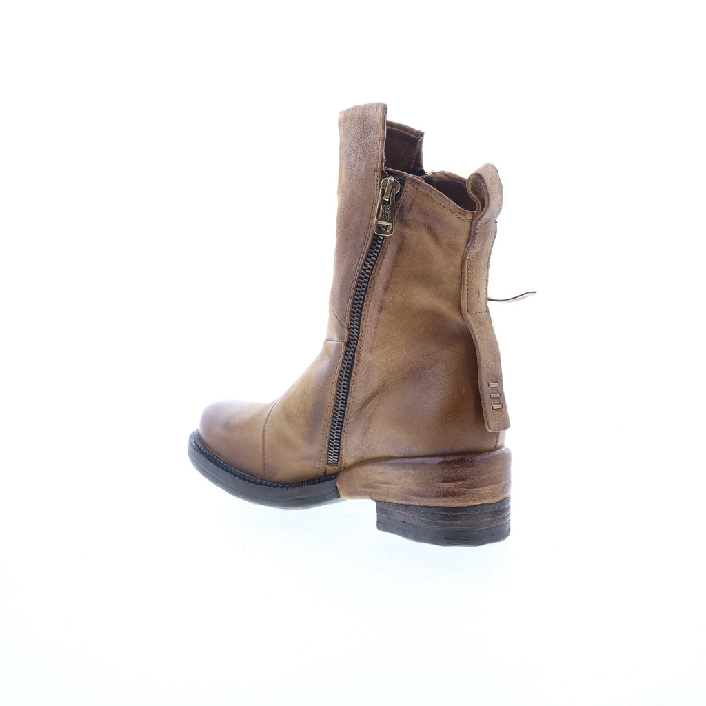 Stratford Womens Brown Leather Zipper Casual Dress Boots