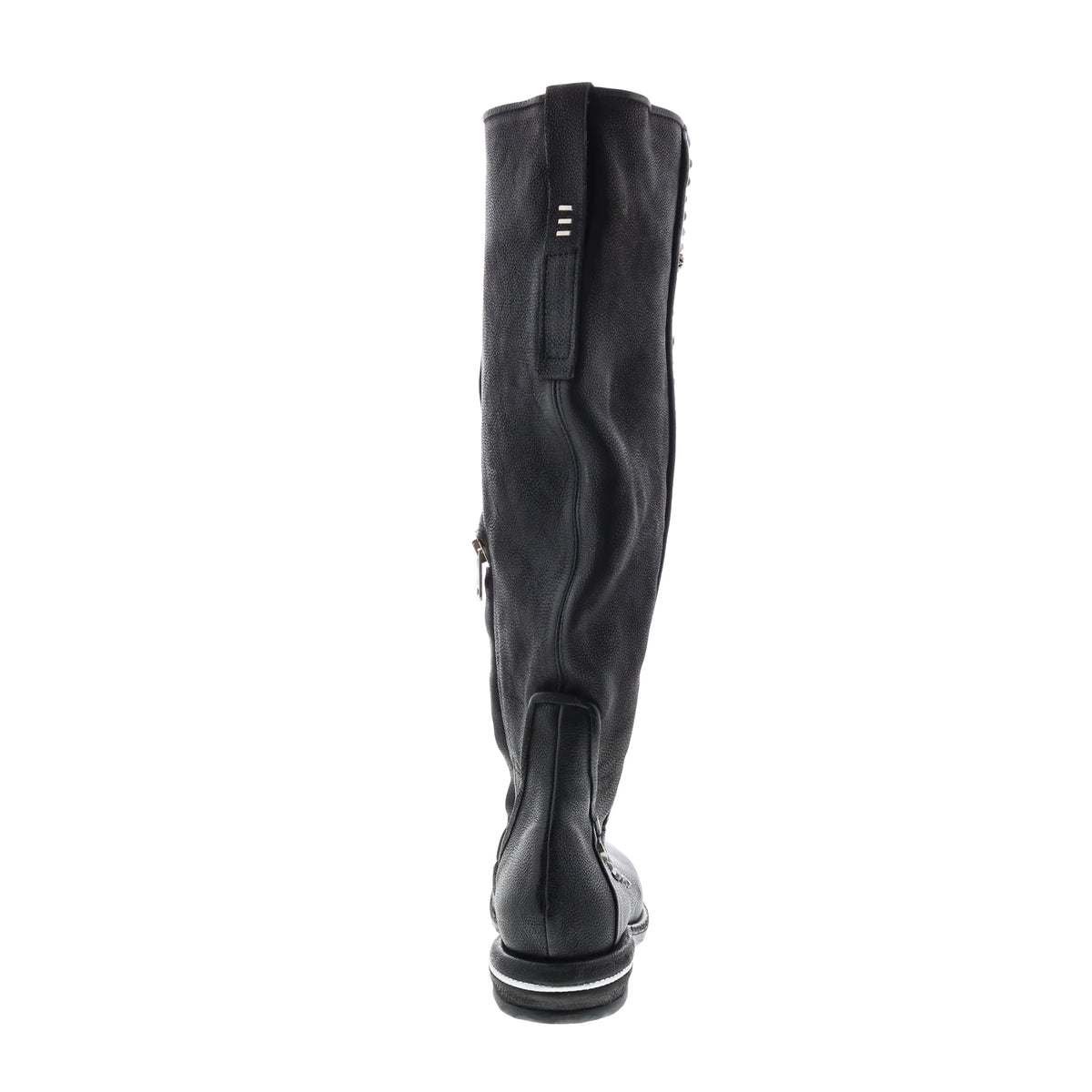 Tye 516338-201 Womens Black Leather Zipper Knee High Boots