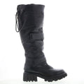 Halpert Womens Black Leather Zipper Knee High Boots