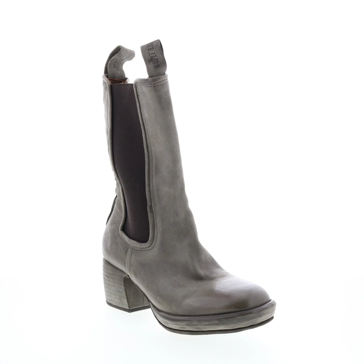 Collins A57202-302 Womens Gray Leather Slip On Chelsea Boots