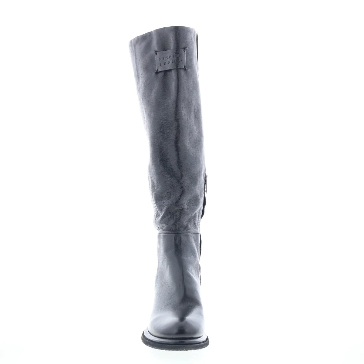 Nettie Womens Black Leather Zipper Knee High Boots