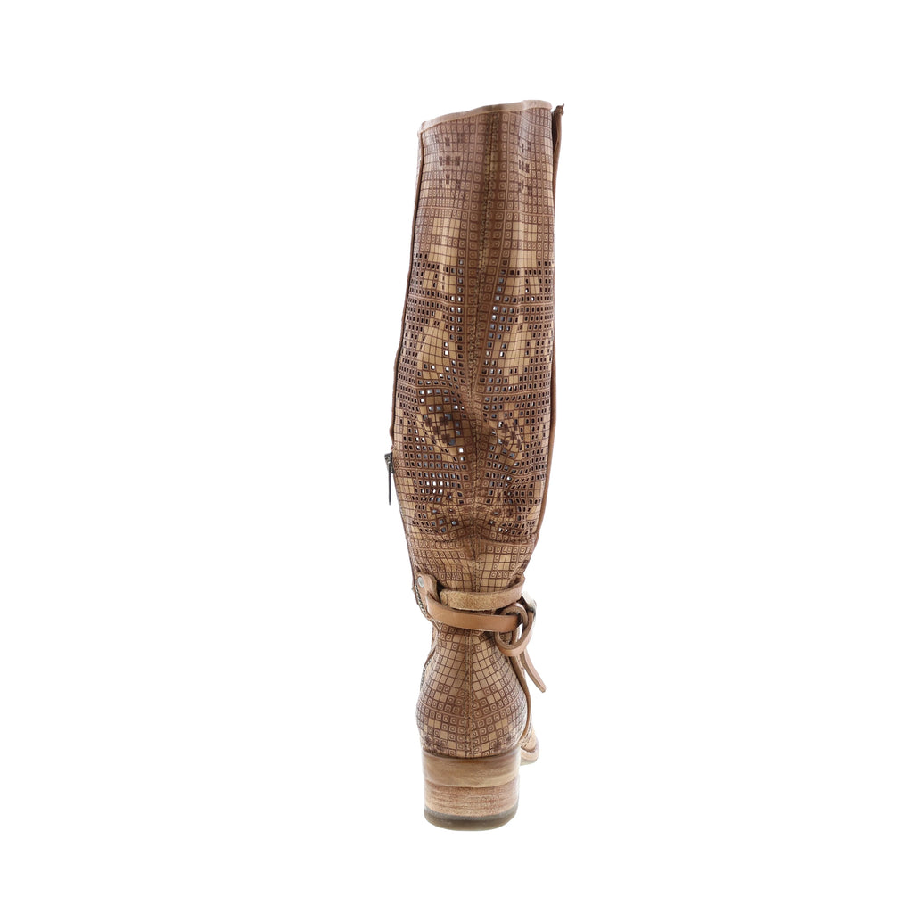 Gene A40313-101 Womens Brown Leather Hook & Loop Knee High Boots