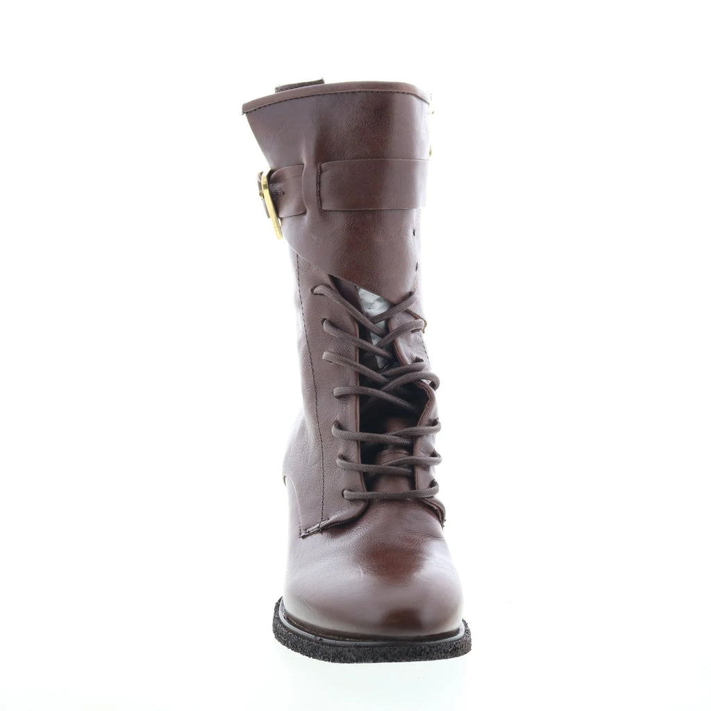 Layne Womens Brown Leather Zipper Casual Dress Boots