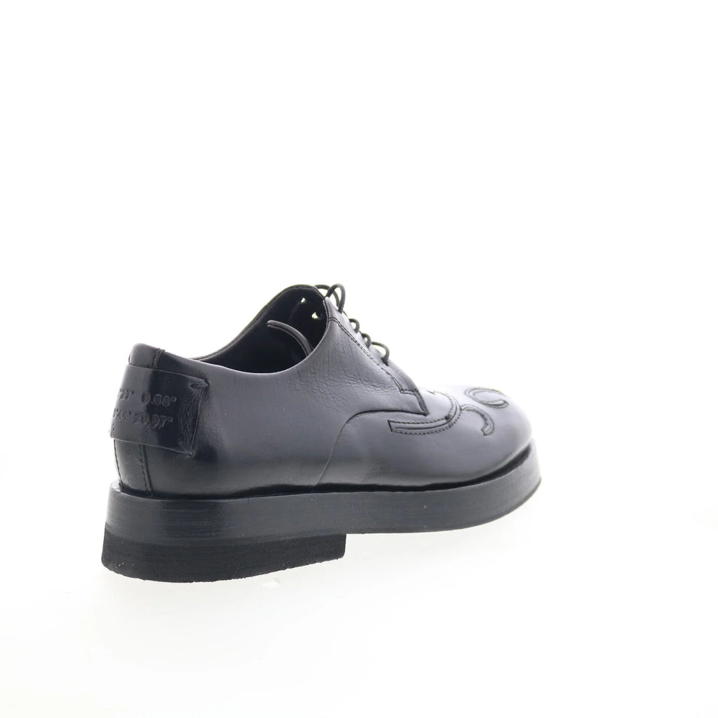 Tylor Womens Black Leather Lace Up Oxford Flats Shoes