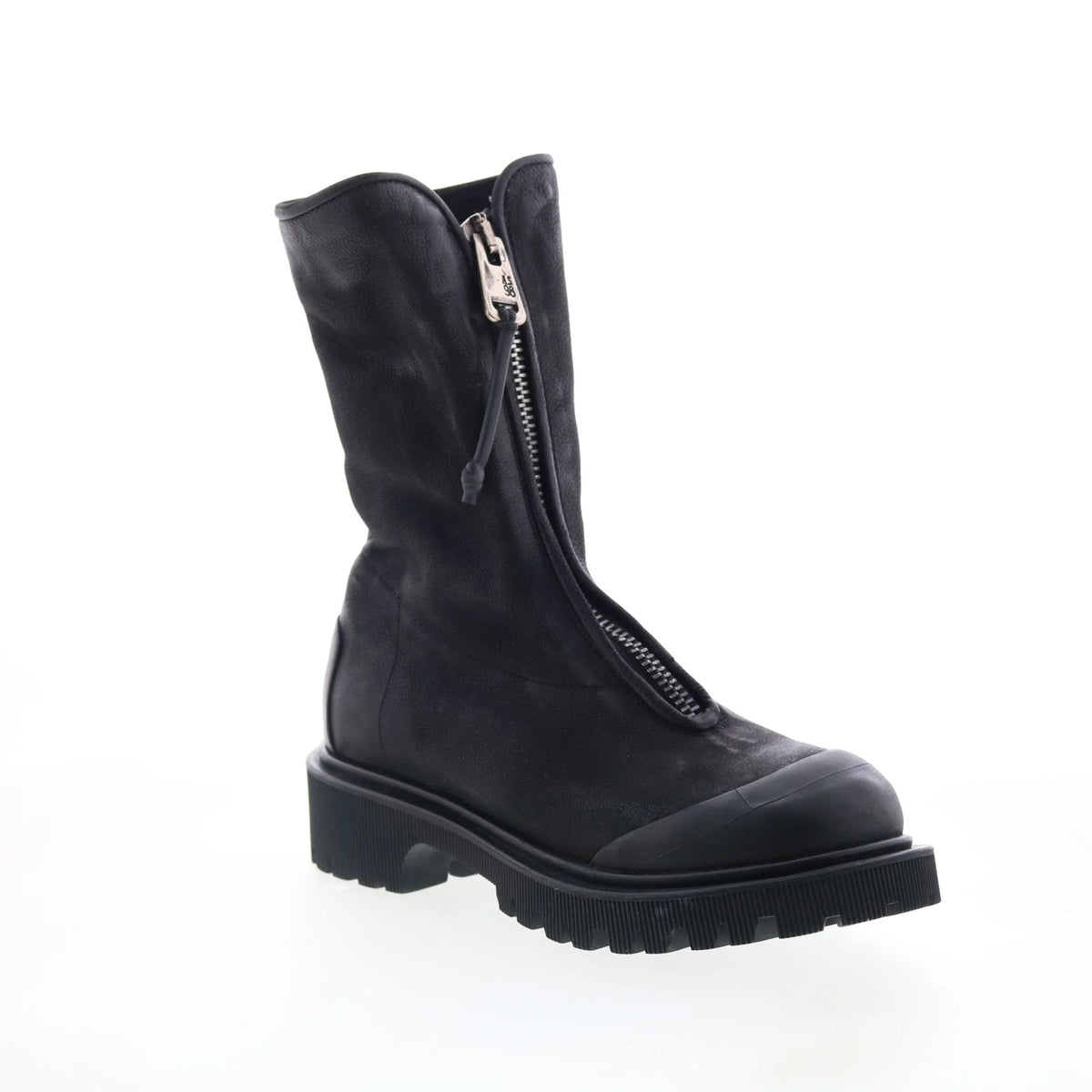 Tobie Womens Black Leather Zipper Casual Dress Boots