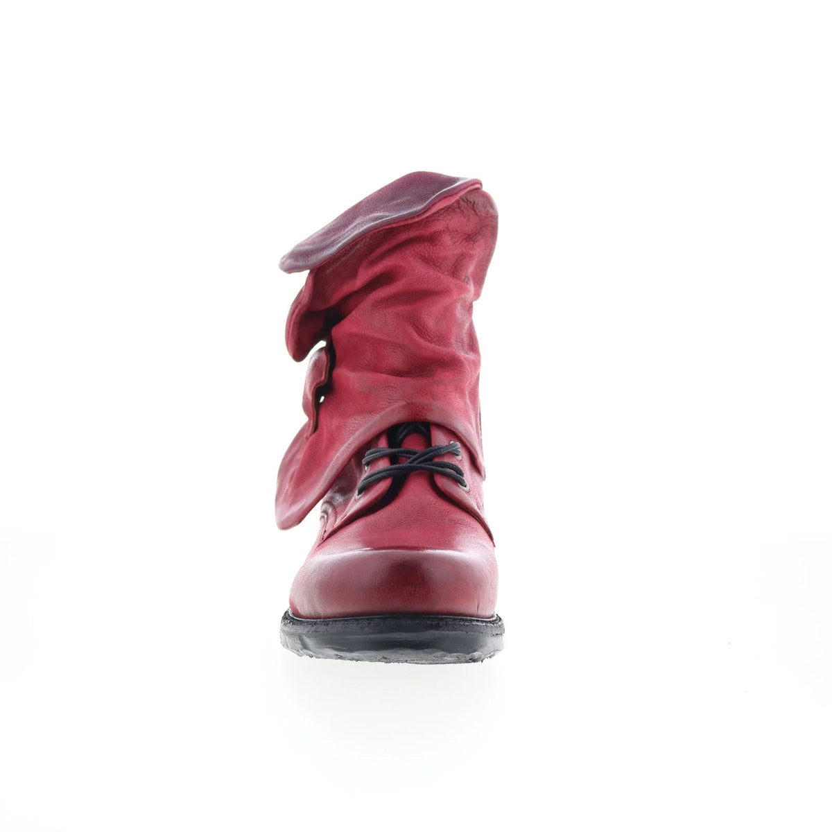 Simon 717204-401-0011 Womens Red Leather Lace Up Casual Dress Boots