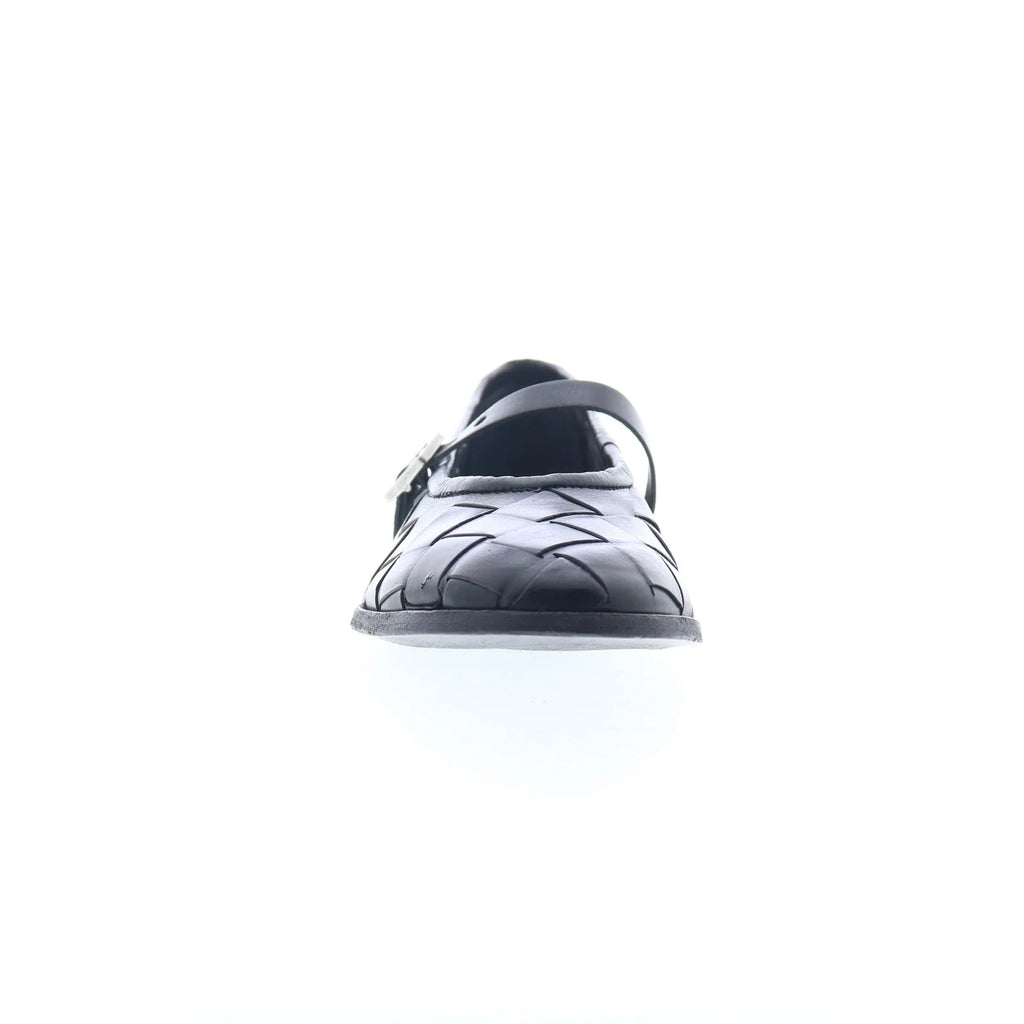 Jordan Womens Black Leather Hook & Loop Mary Jane Flats Shoes
