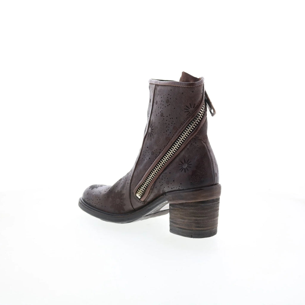 Jase Floral Womens Brown Leather Zipper Casual Dress Boots