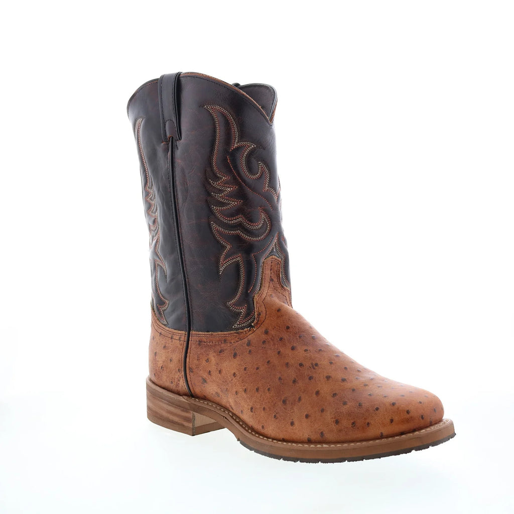 6750 Mens Brown Wide Leather Slip On Cowboy Western Boots