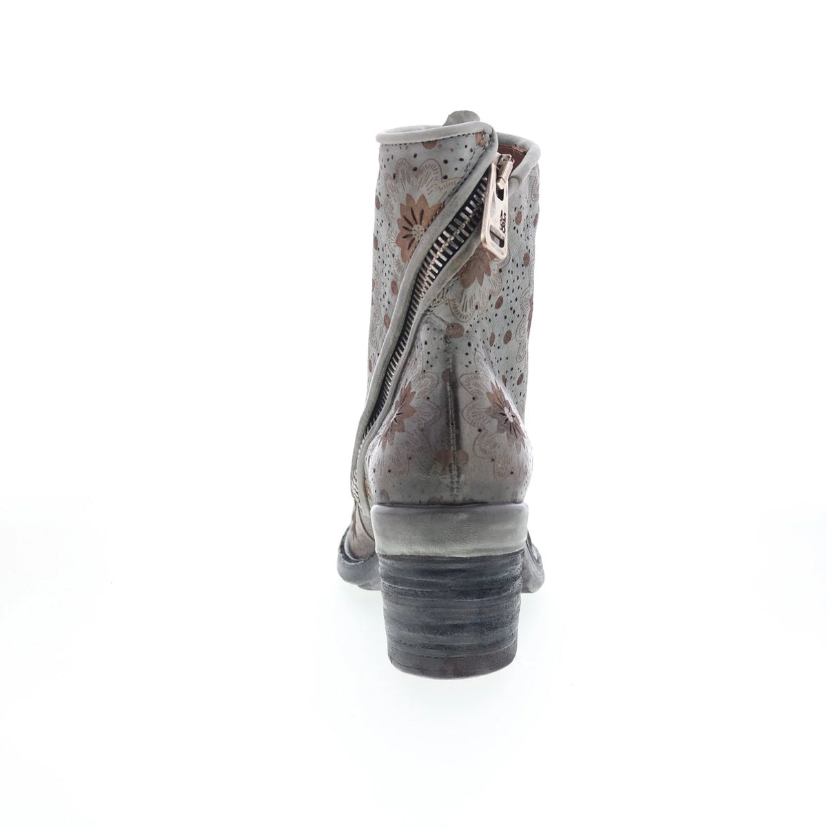 Jase Floral A24214-301-6963 Womens Gray Leather Casual Dress Boots