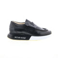 Elian Womens Black Leather Slip On Lifestyle Sneakers Shoes
