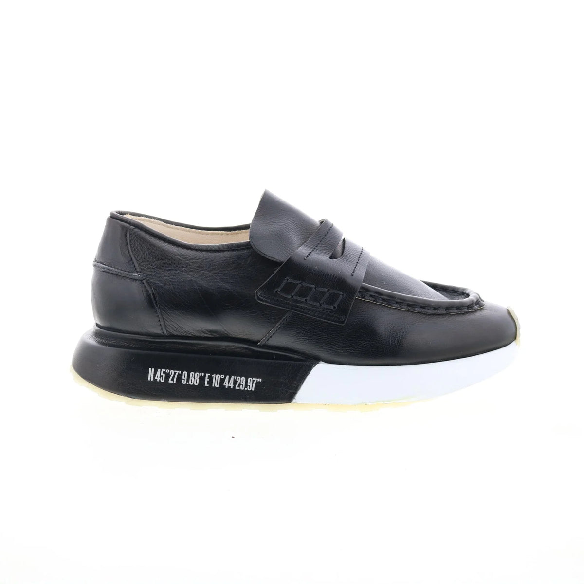 Elian Womens Black Leather Slip On Lifestyle Sneakers Shoes