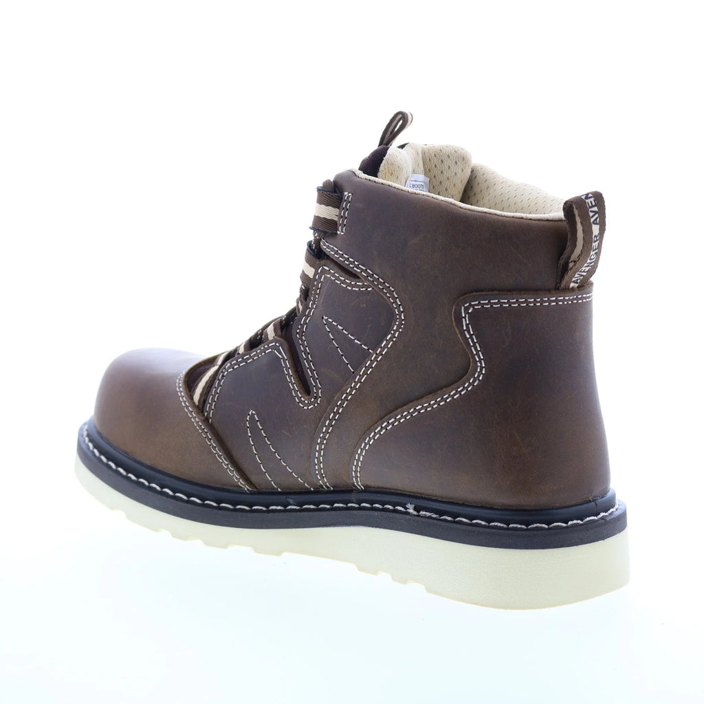 Avenger Wedge Carbon Toe Electric Hazard Waterproof 6" Womens Brown Work Boots