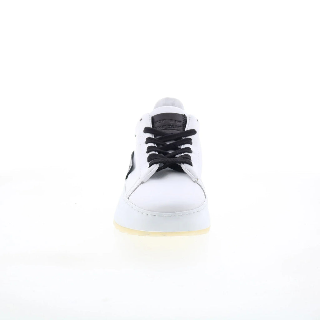 Hannie Womens White Leather Lace Up Lifestyle Sneakers Shoes