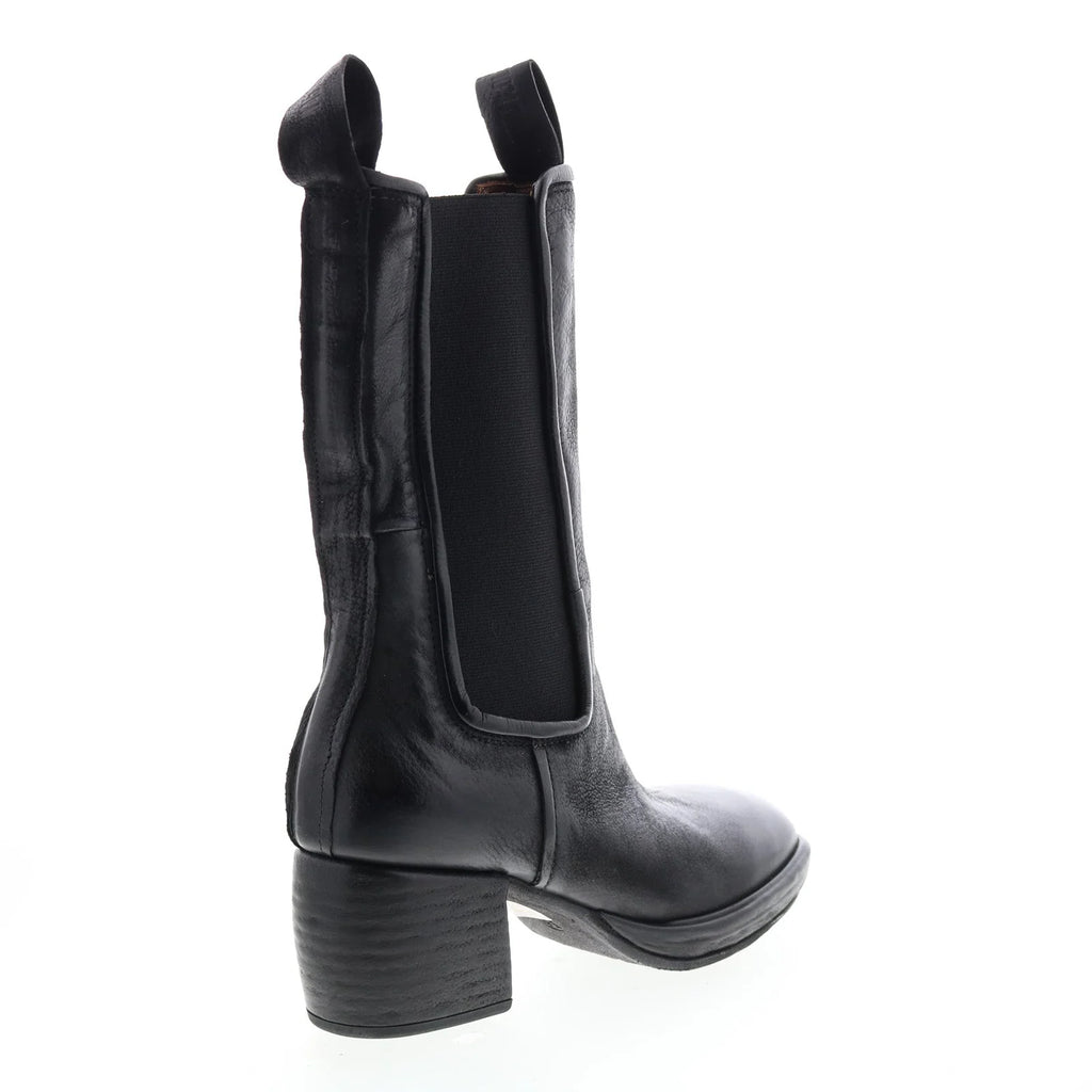 Collins A57202-301 Womens Black Leather Slip On Casual Dress Boots