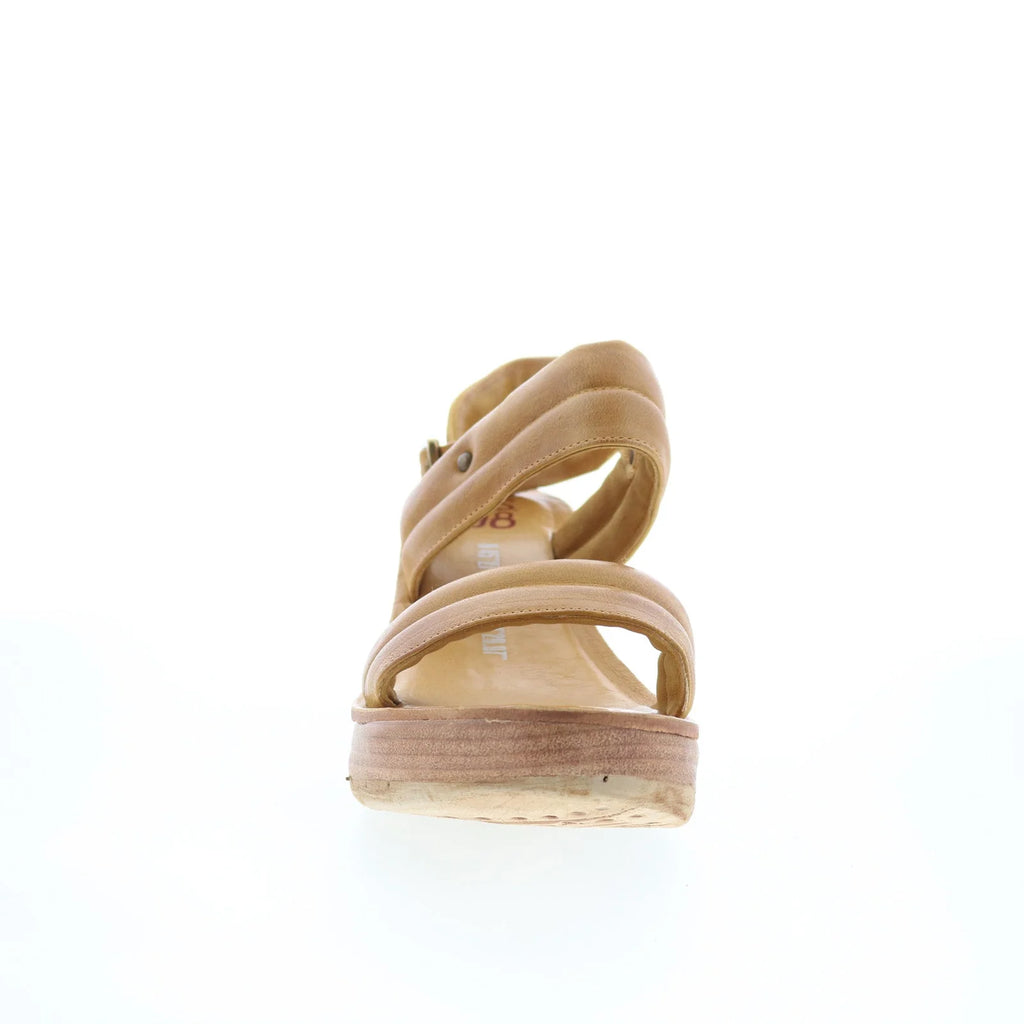 Norward Womens Brown Leather Hook & Loop Wedges Sandals Shoes