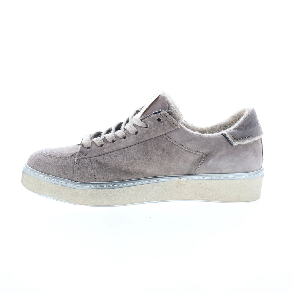 Flanch Mens Gray Leather Lace Up Lifestyle Sneakers Shoes