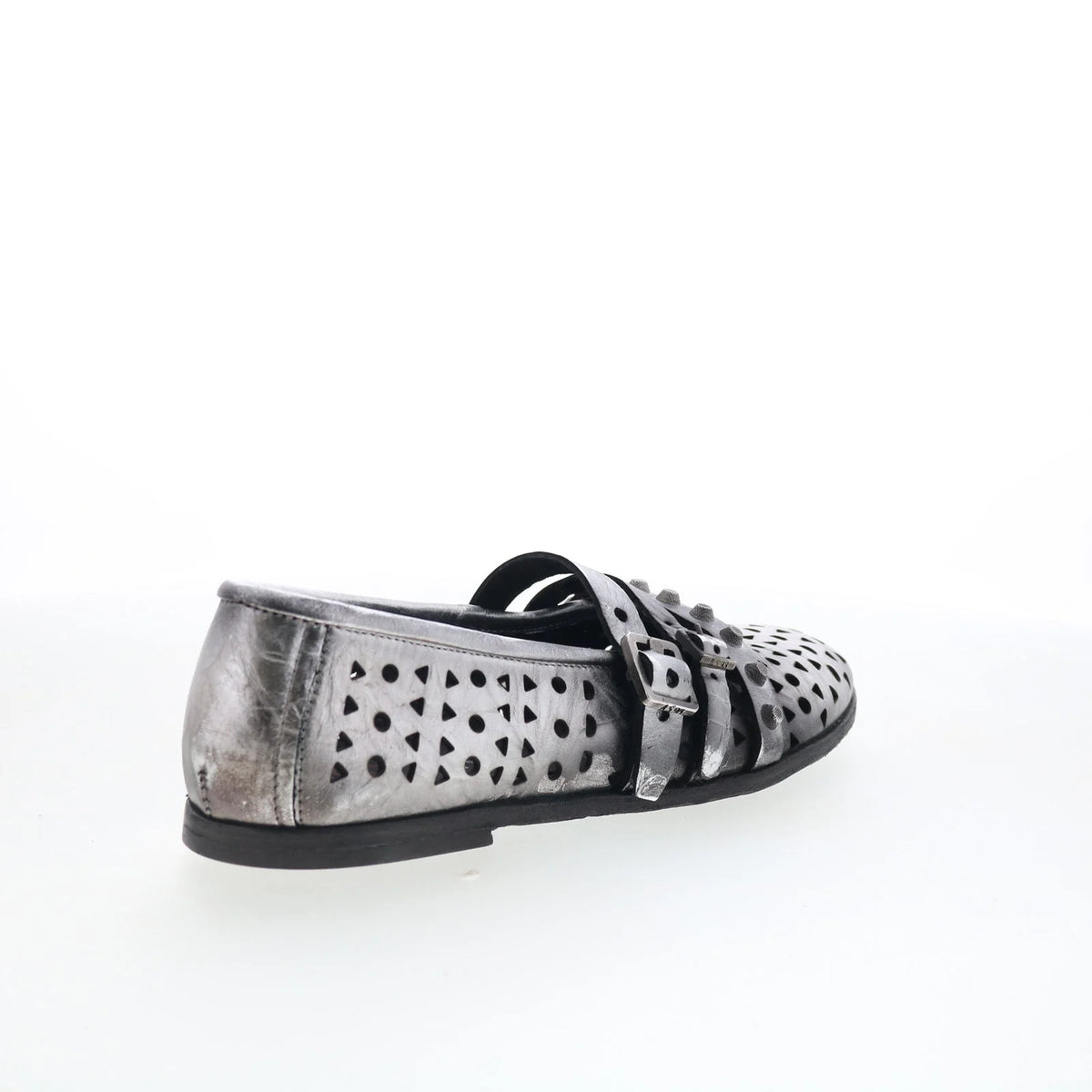 Jett Womens Silver Leather Hook & Loop Loafer Flats Shoes