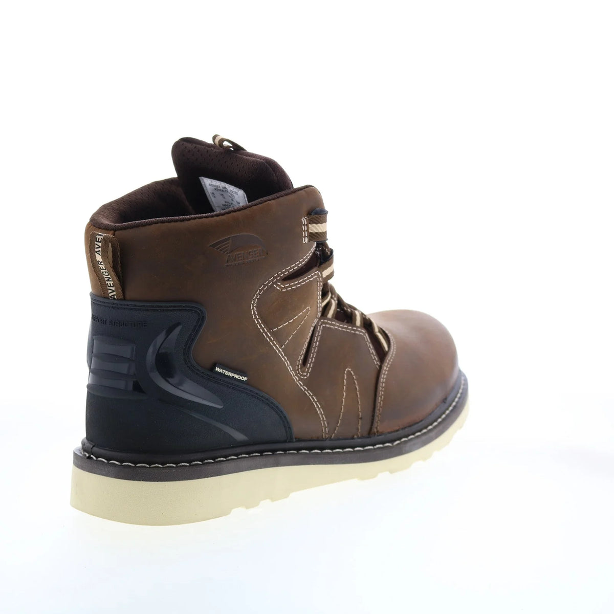 Avenger Wedge Soft Toe Electric Hazard PR Waterproof 6" Mens Brown Work Boots