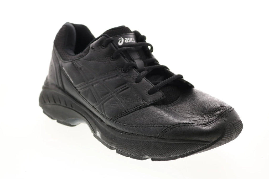 Asics Gel-Foundation Q551L Mens Black Leather Athletic Running Shoes