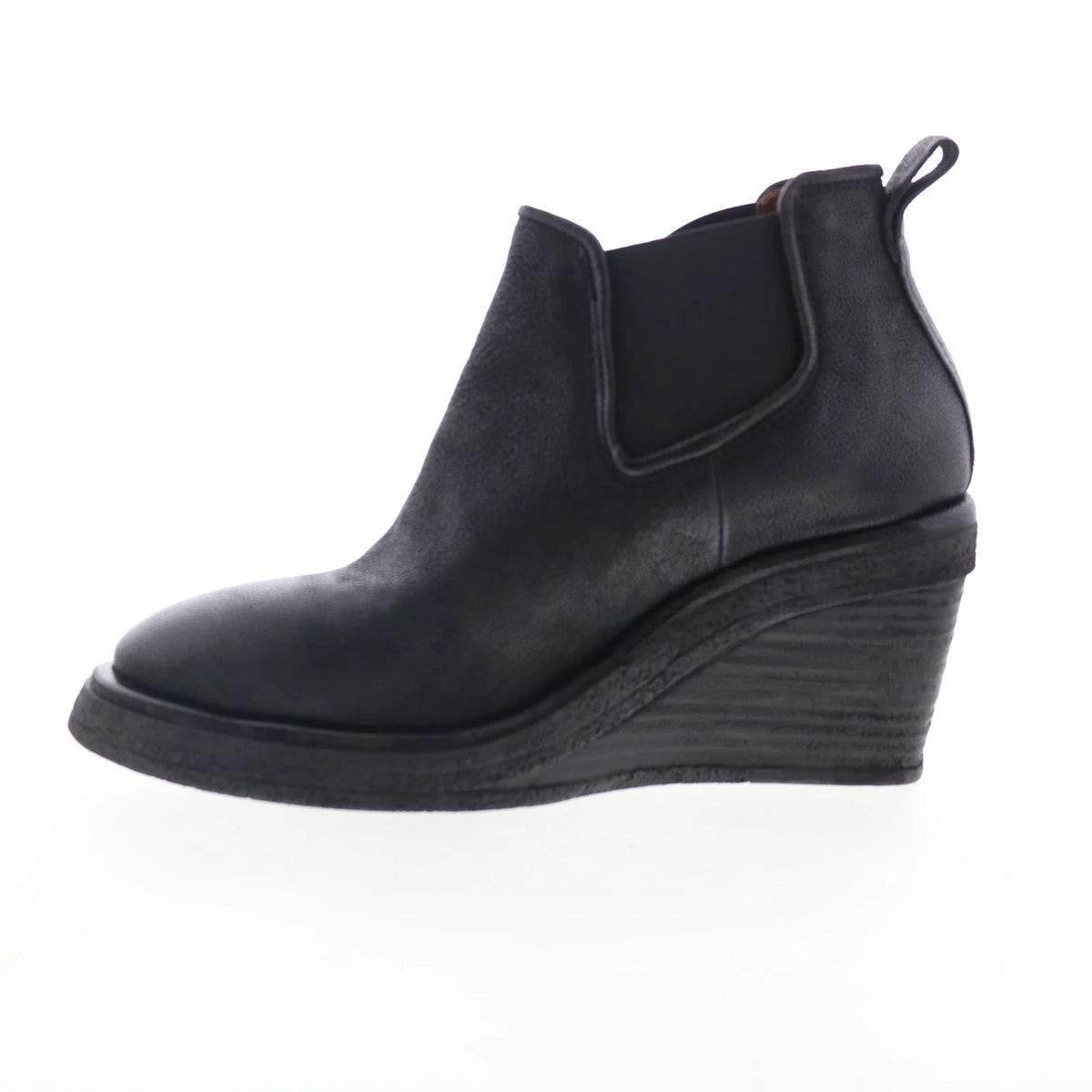 Talen Womens Black Leather Slip On Ankle & Booties Boots