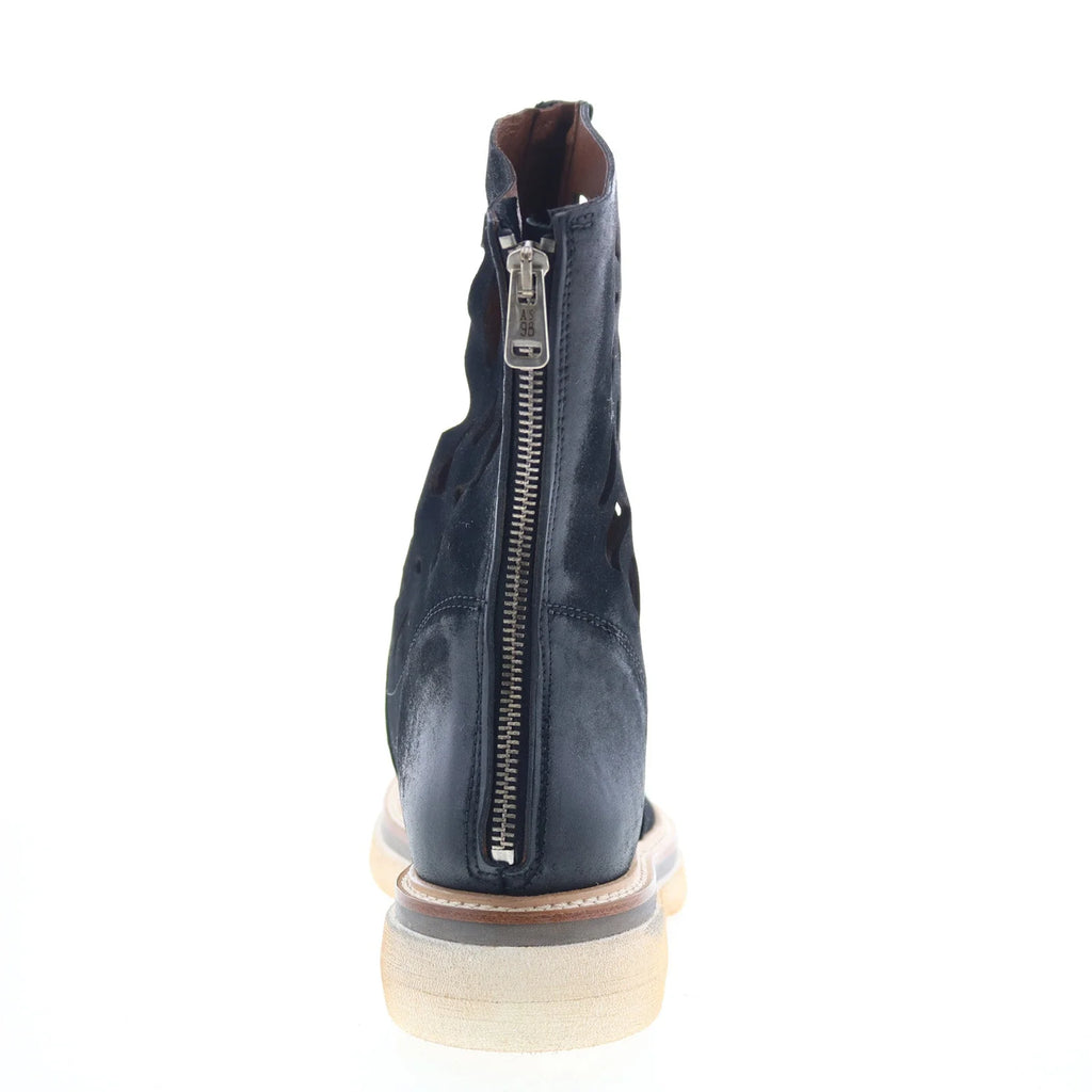 Idelco Womens Black Leather Zipper Casual Dress Boots