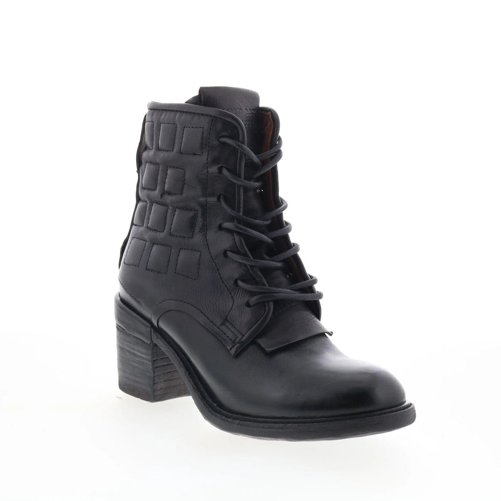 Jalen Womens Black Leather Lace Up Ankle & Booties Boots