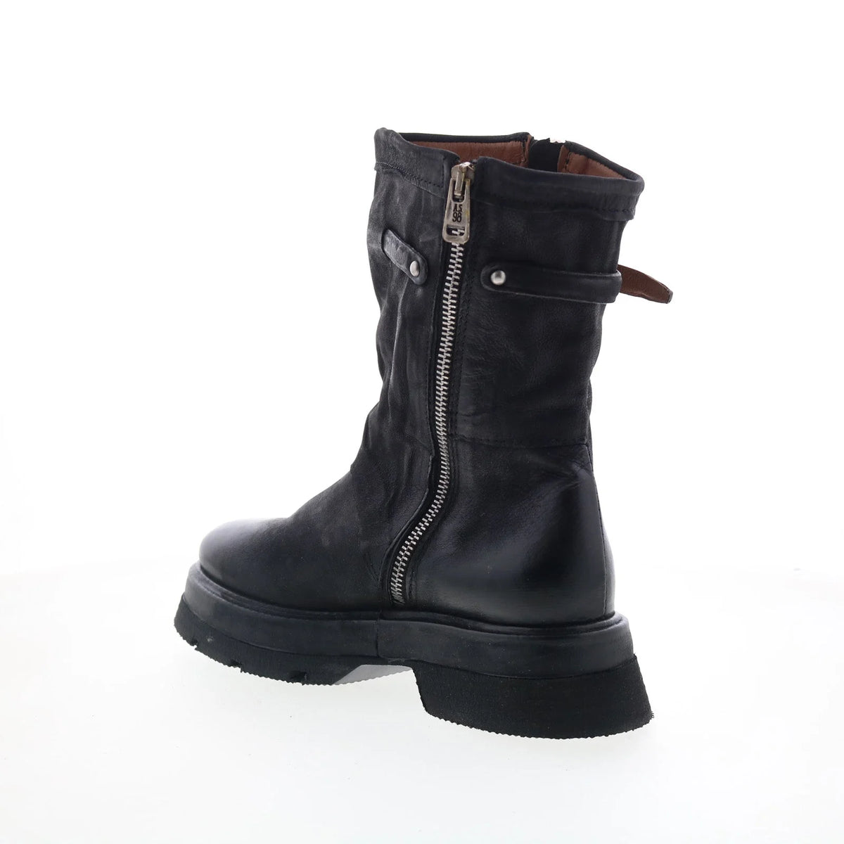 Vinson Womens Black Leather Zipper Casual Dress Boots