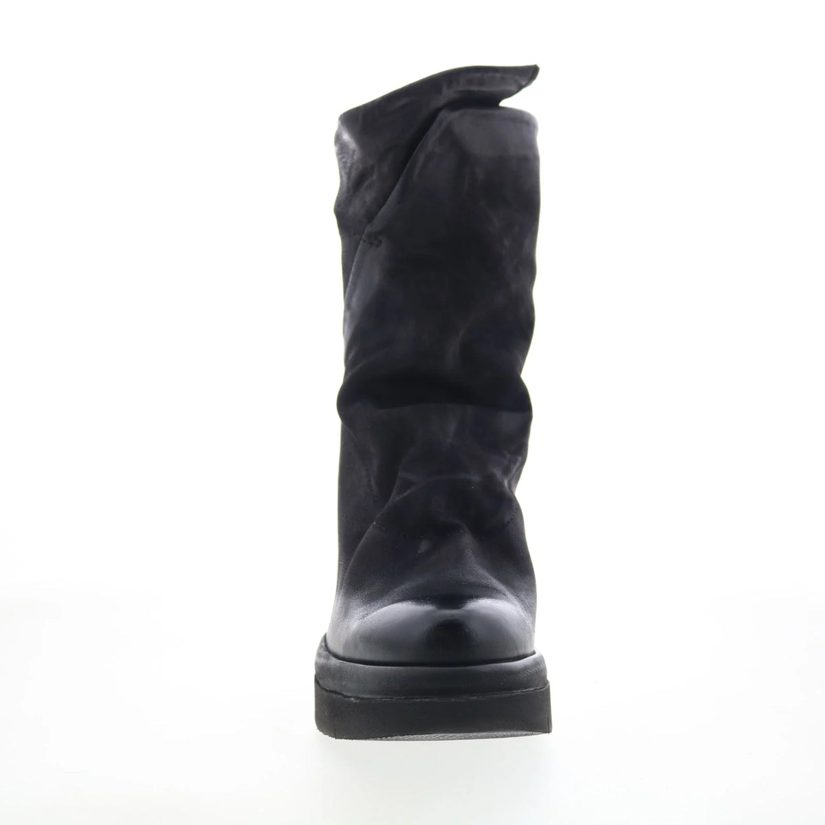 Frannie Womens Black Leather Zipper Ankle & Booties Boots