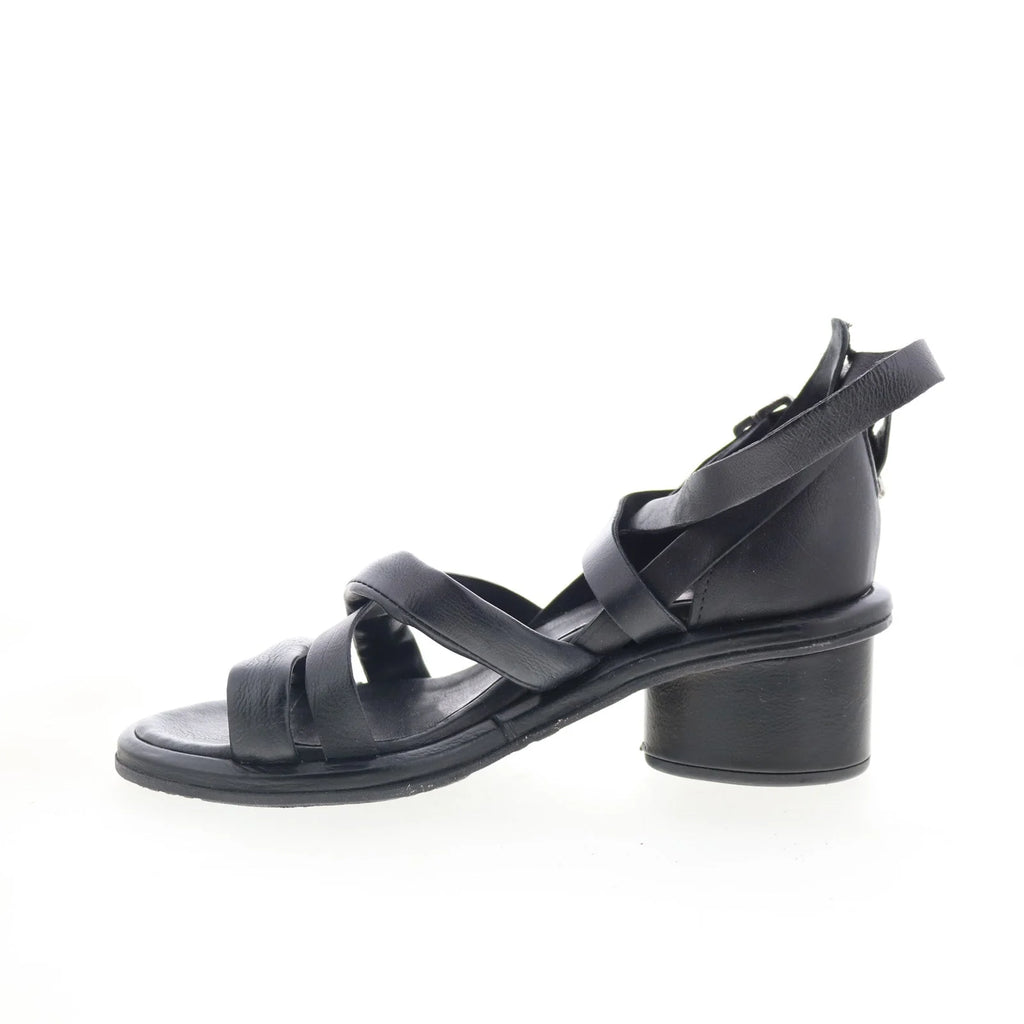 Lyndon 201 LYNDON-201 Womens Black Leather Wedges Sandals Shoes