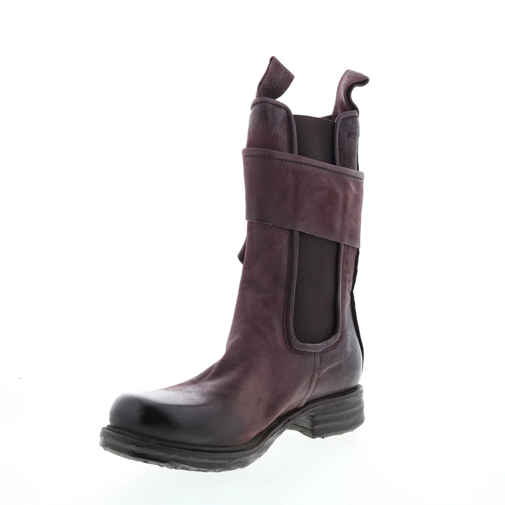 Sikes A50216-102 Womens Burgundy Leather Slip On Chelsea Boots