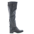 Steed Womens Black Leather Zipper Knee High Boots