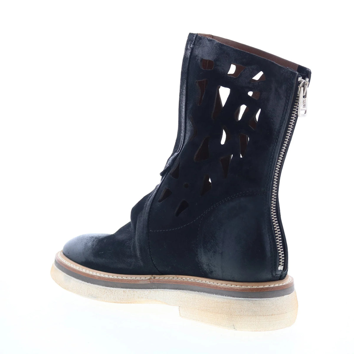Idelco Womens Black Leather Zipper Casual Dress Boots