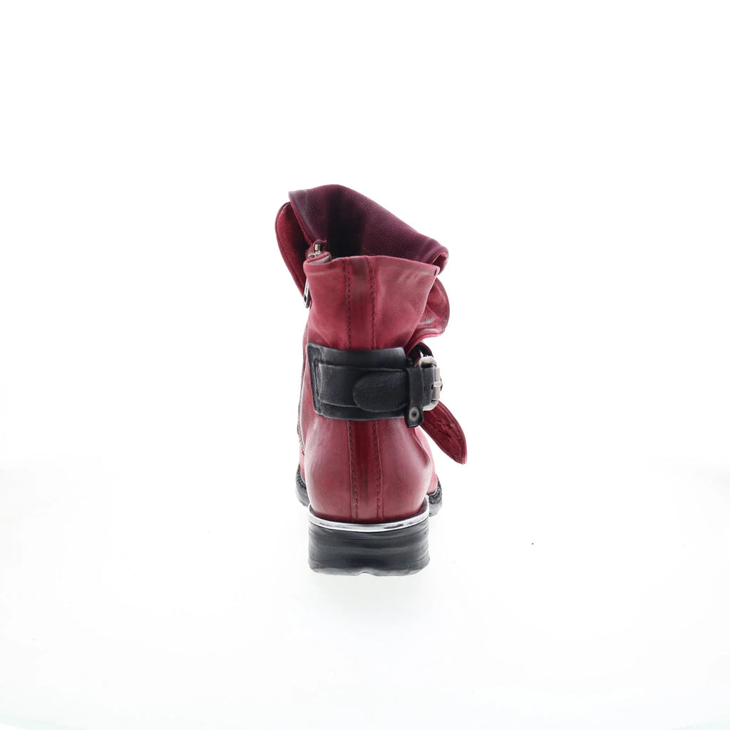 Simon Womens Red Leather Zipper Casual Dress Boots