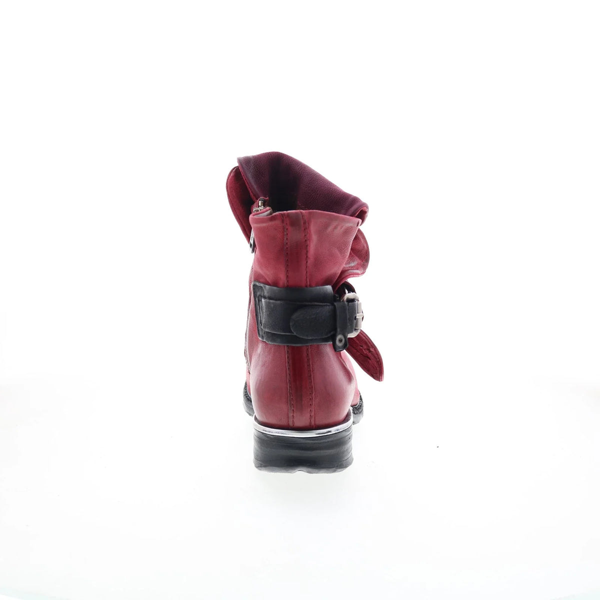 Simon Womens Red Leather Zipper Casual Dress Boots