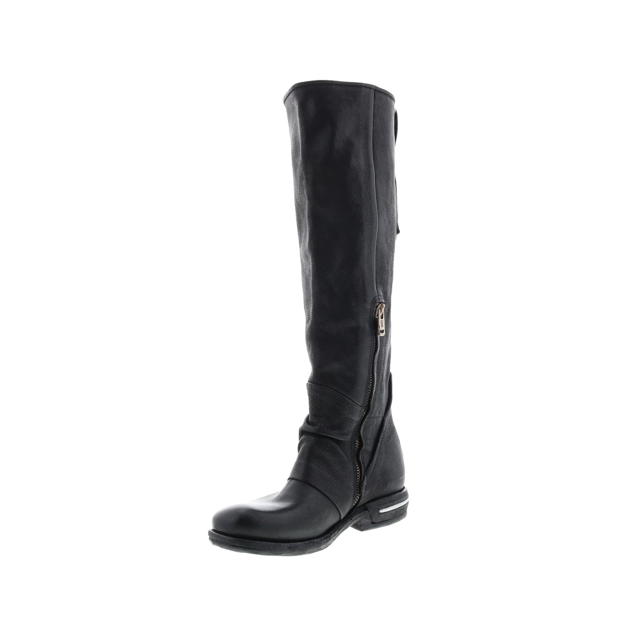 Tye 516338-201 Womens Black Leather Zipper Knee High Boots